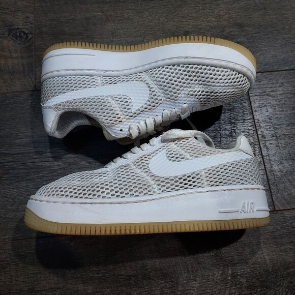 Nike Air Force 1 Upstep SI Particle Rose Athletic Shoes Womens 7.5 White Mesh - Picture 7 of 10